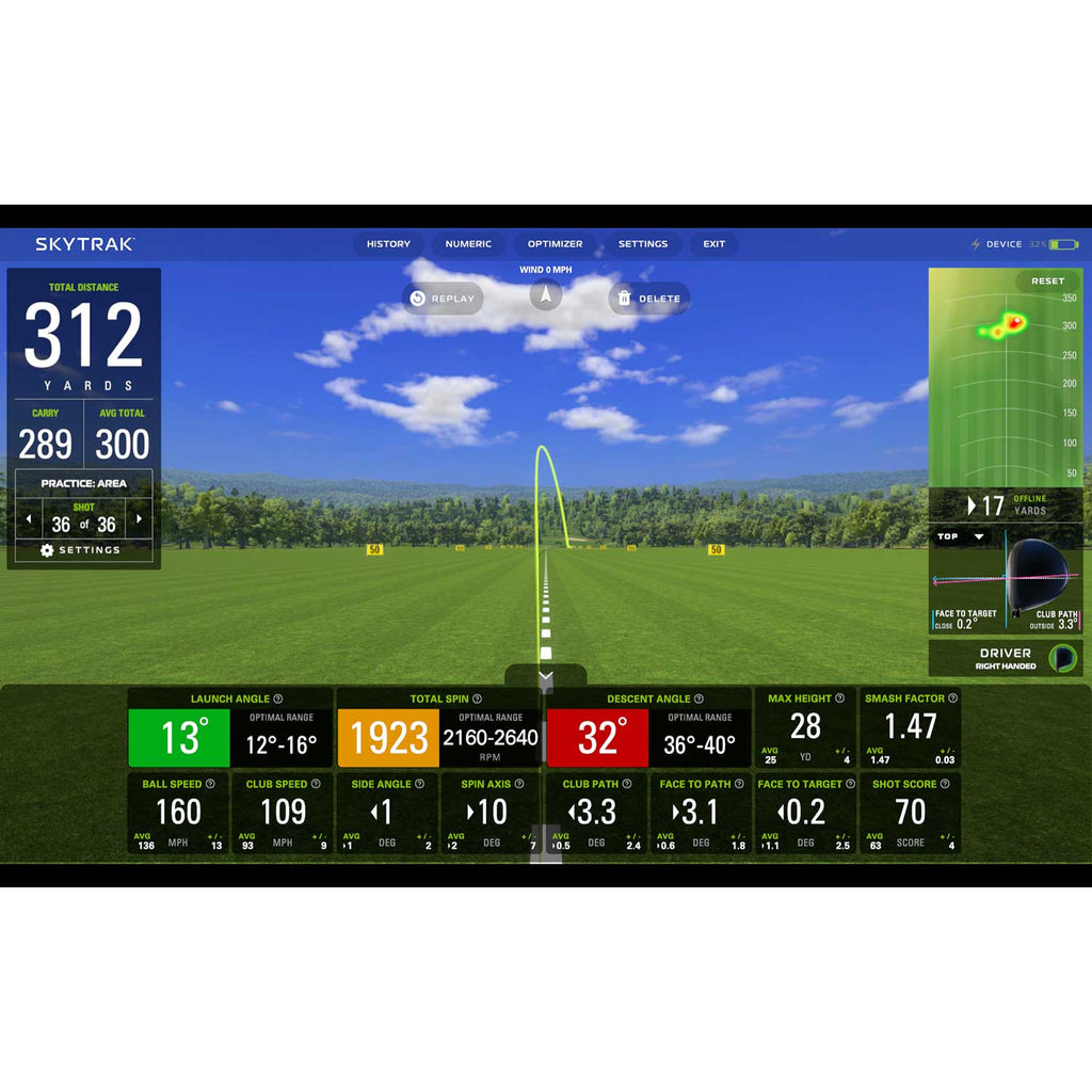 SkyTrak+ Golf Launch Monitor & Simulator with 1-Year FREE Foresight Course Play Package