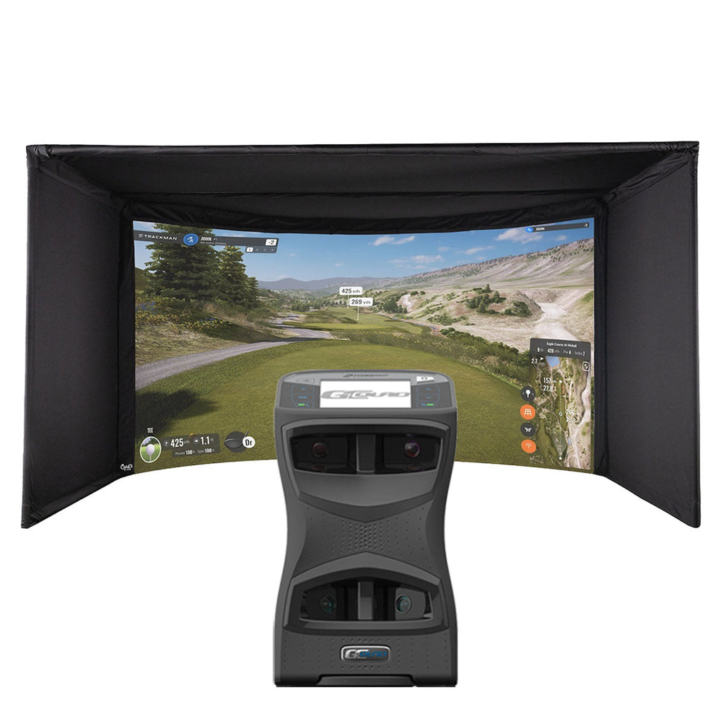 Foresight GCQuad Golf Launch Monitor with Carl's Place Curved Enclosure Home Golf Studio Package