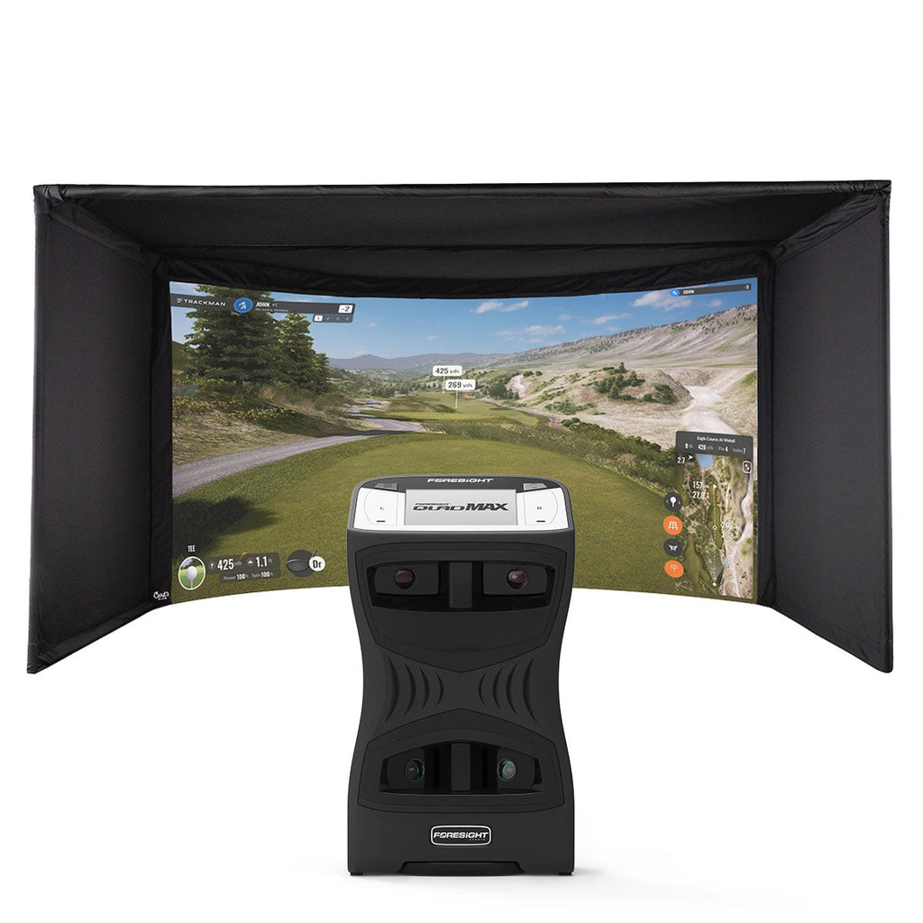 Foresight QuadMAX Launch Monitor with Carl's Place Curved Enclosure Home Golf Studio Package