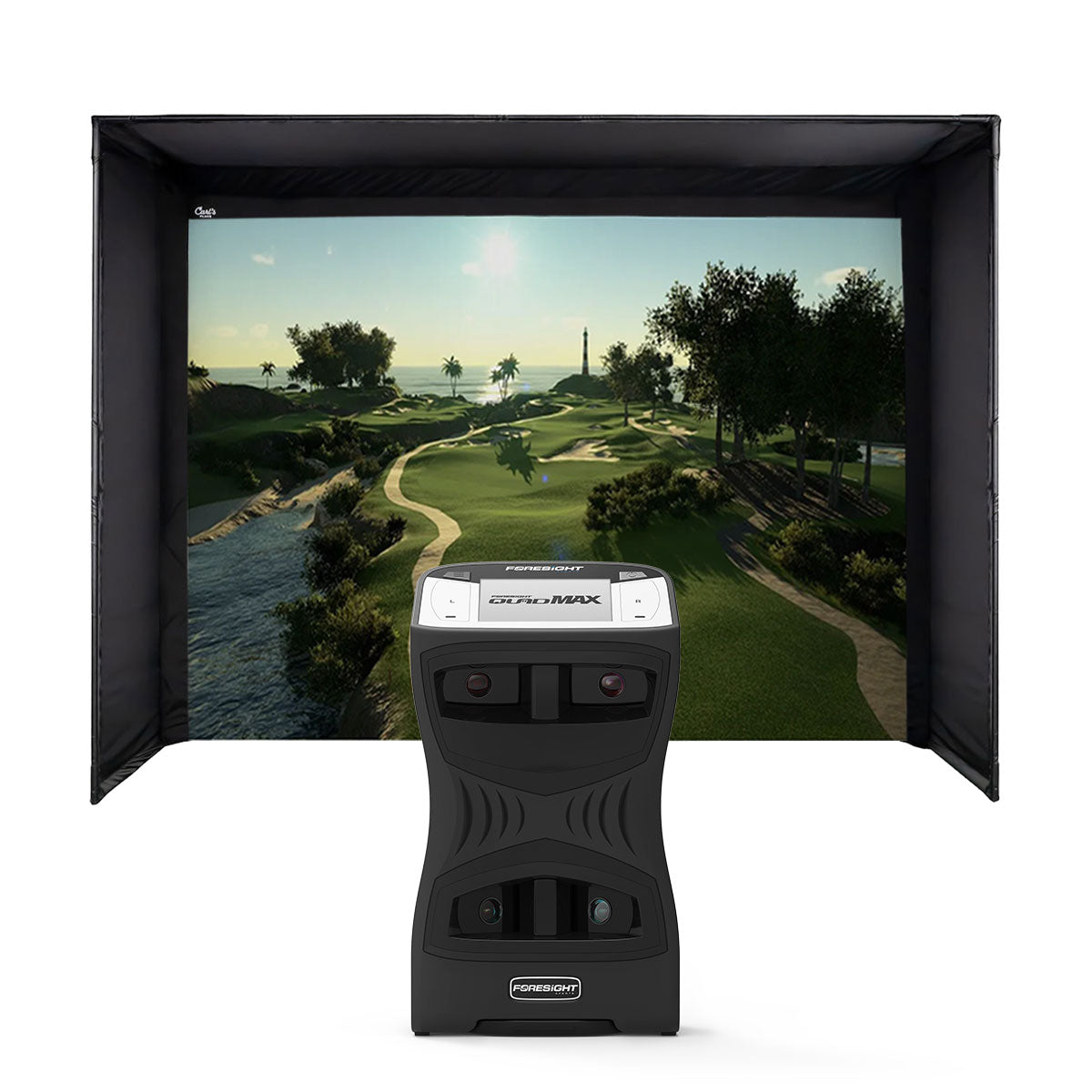 Foresight QuadMAX Launch Monitor with Carl's Place Pro Enclosure Home Golf Studio Package