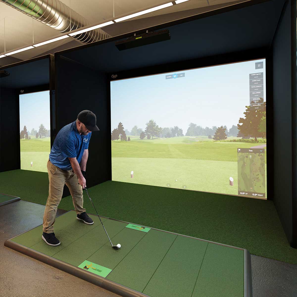 Uneekor EYE XO2 with PlayBetter SimStudio™ OVERHEAD Premium Home Golf Studio Package with Carl's Place Pro Enclosure