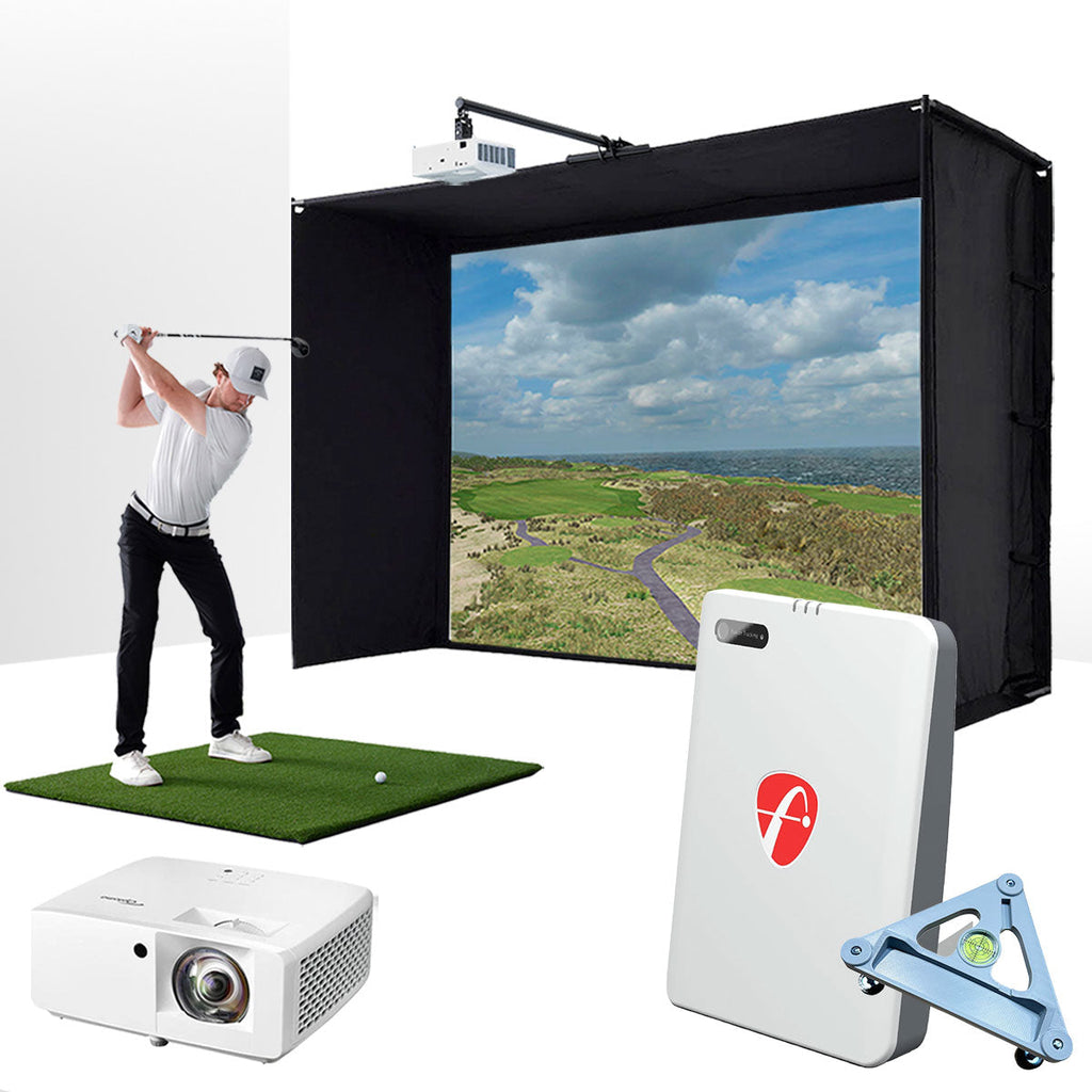 FlightScope Mevo Gen2 with PlayBetter SimStudio™ BYO (Build Your Own) Package – Custom Home Golf Simulator Studio Builder with Impact Screen, Enclosure, Optional Mats, Projector & More