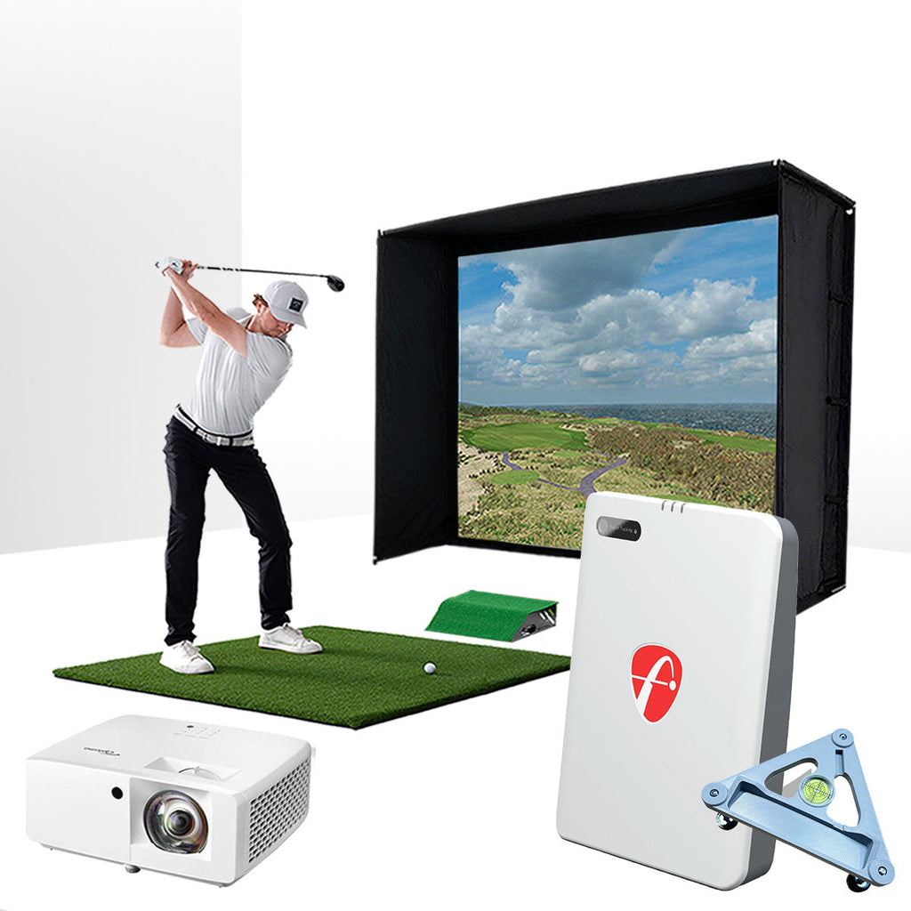 FlightScope Mevo Gen2 with PlayBetter SimStudio™ BYO (Build Your Own) Package – Custom Home Golf Simulator Studio Builder with Impact Screen, Enclosure, Optional Mats, Projector & More