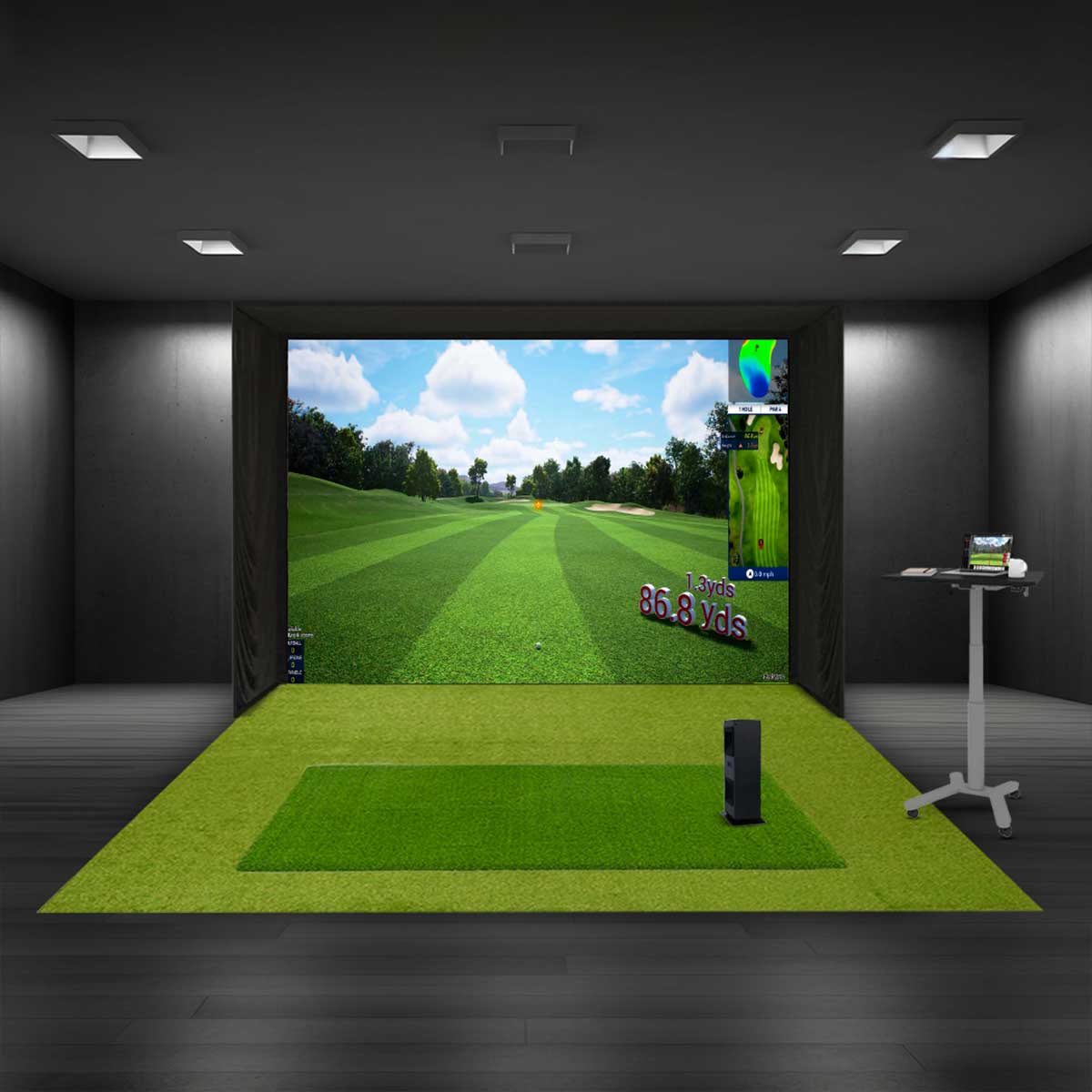 Uneekor EYE MINI LITE with PlayBetter SimStudio™ BYO (Build Your Own) Package – Custom Home Golf Simulator Studio Builder with Impact Screen, Enclosure, Optional Mats, Projector & More