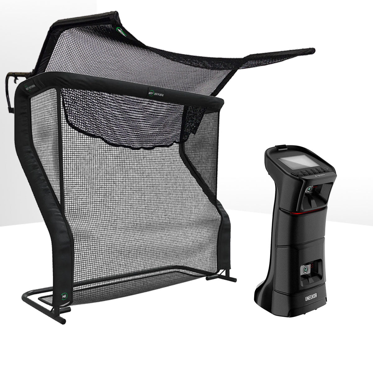 Uneekor EYE MINI Golf Launch Monitor & Simulator Home Net Studio with The Net Return Premium Hitting Net Package