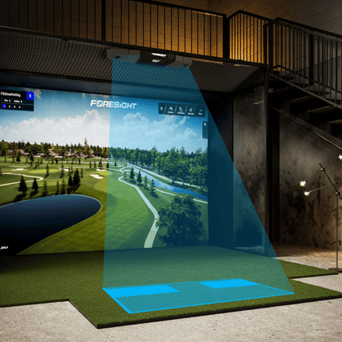 Foresight Falcon with PlayBetter SimStudio™ OVERHEAD Premium Home Golf Studio Package with Carl's Place Pro Enclosure