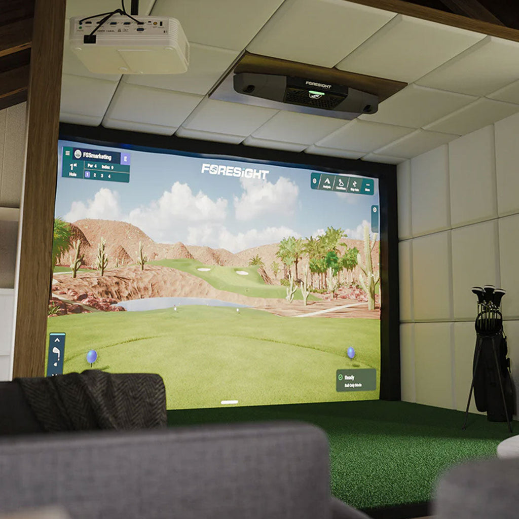 Foresight Falcon with PlayBetter SimStudio™ COMPLETE Package | Golf Simulator Studio with Impact Screen, Enclosure, Side Barriers, Hitting/Putting Mats & Projector