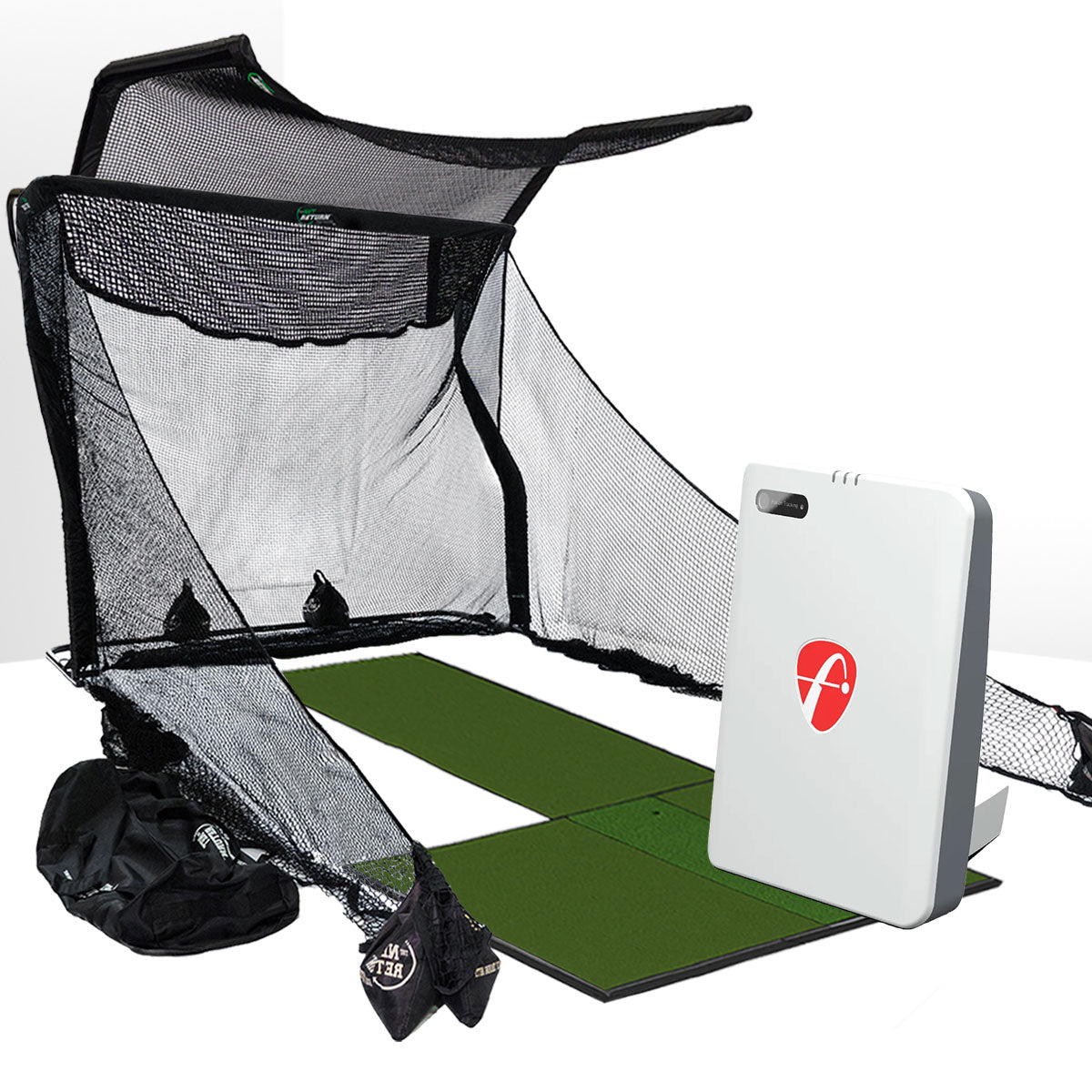 FlightScope Mevo Gen2 Golf Launch Monitor Home Net Studio with The Net Return Premium Hitting Net Package