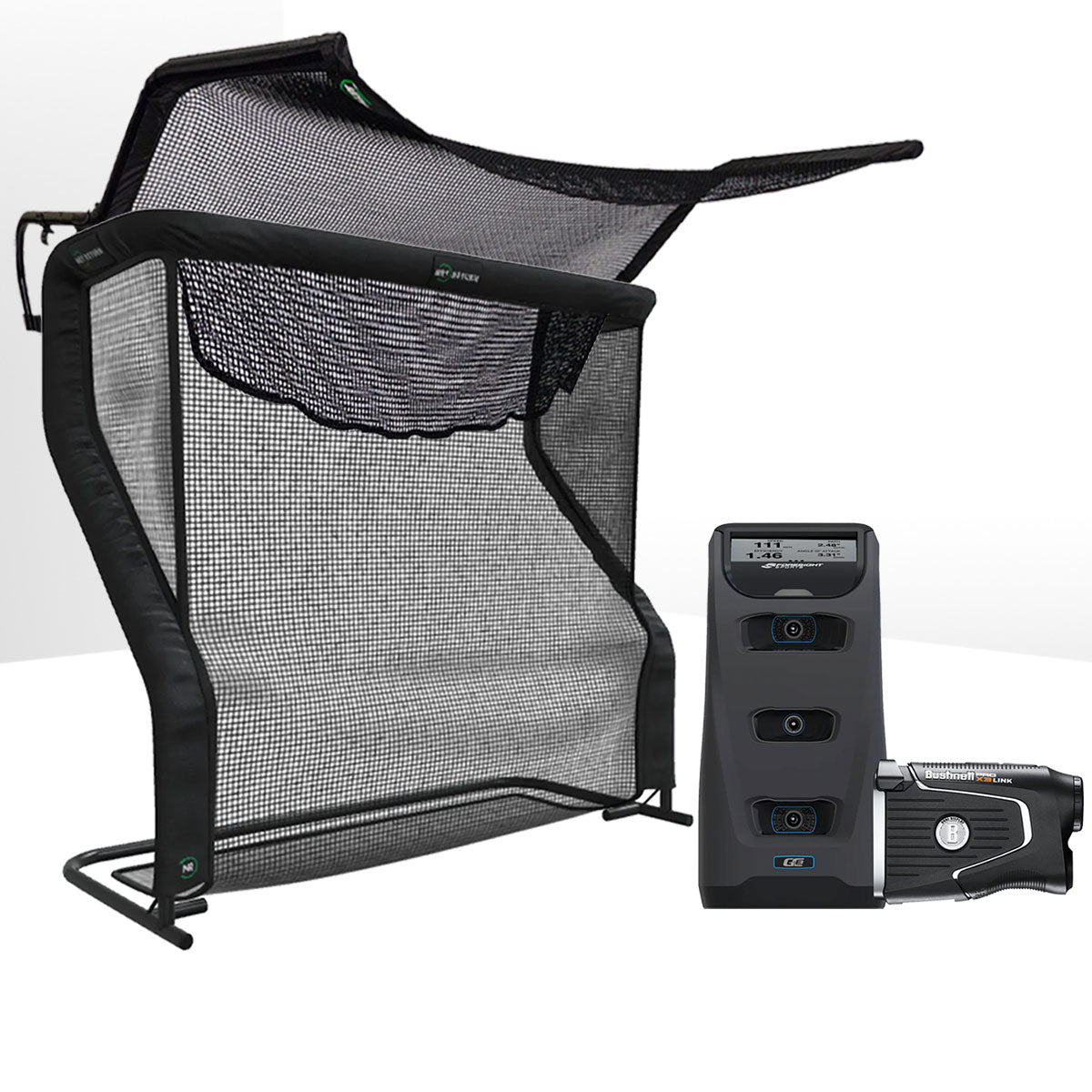 Foresight GC3 with LINK Golf Launch Monitor & Simulator Home Net Studio with The Net Return Premium Hitting Net Package