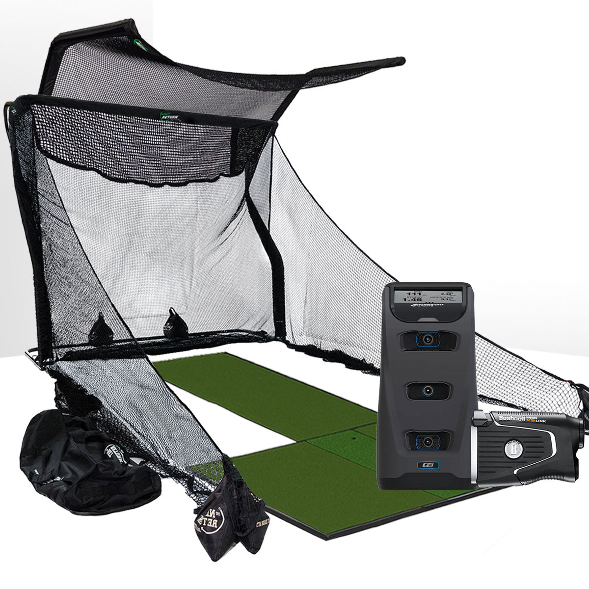 Foresight GC3 with LINK Golf Launch Monitor & Simulator Home Net Studio with The Net Return Premium Hitting Net Package