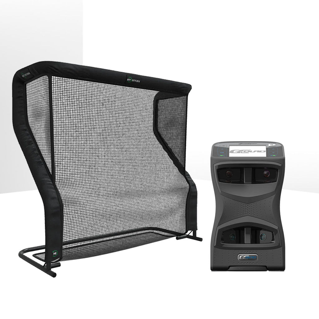Foresight GCQuad Golf Launch Monitor & Simulator Home Net Studio with The Net Return Premium Hitting Net Package