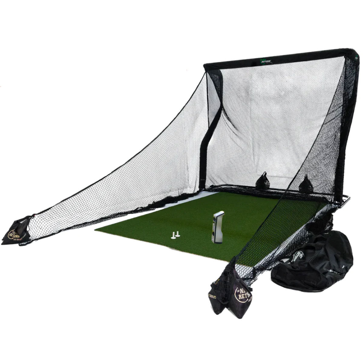 Foresight GCQuad Golf Launch Monitor & Simulator Home Net Studio with The Net Return Premium Hitting Net Package