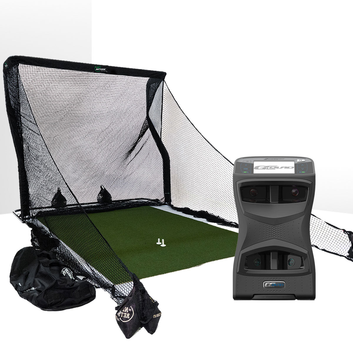 Foresight GCQuad Golf Launch Monitor & Simulator Home Net Studio with The Net Return Premium Hitting Net Package