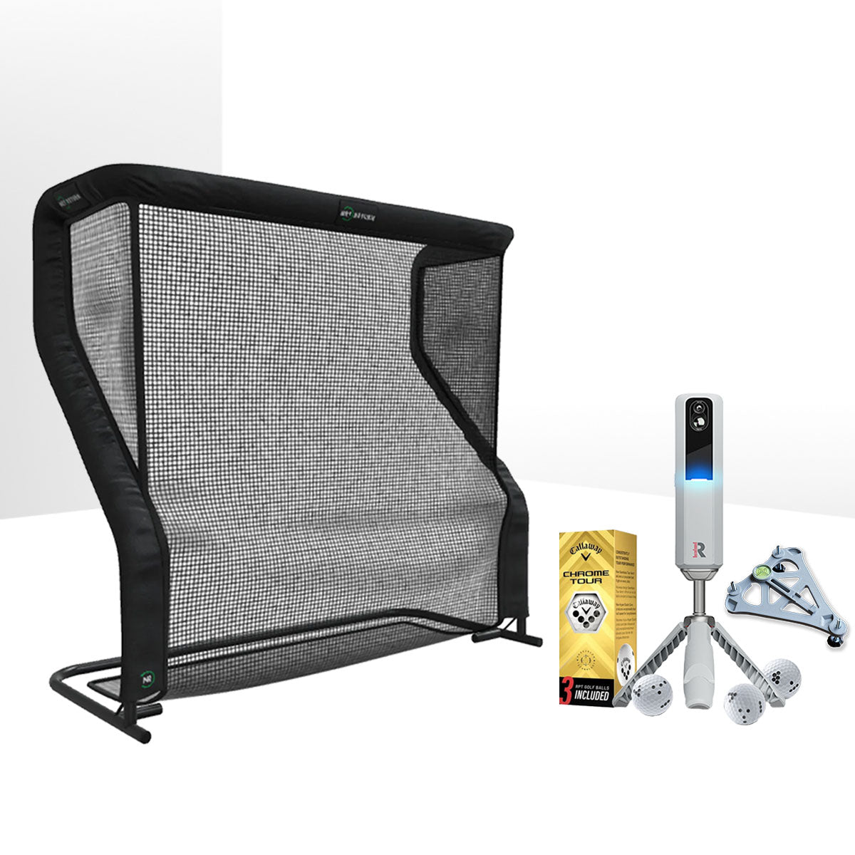Rapsodo MLM2PRO Golf Launch Monitor & Simulator Home Net Studio with The Net Return Premium Hitting Net Package