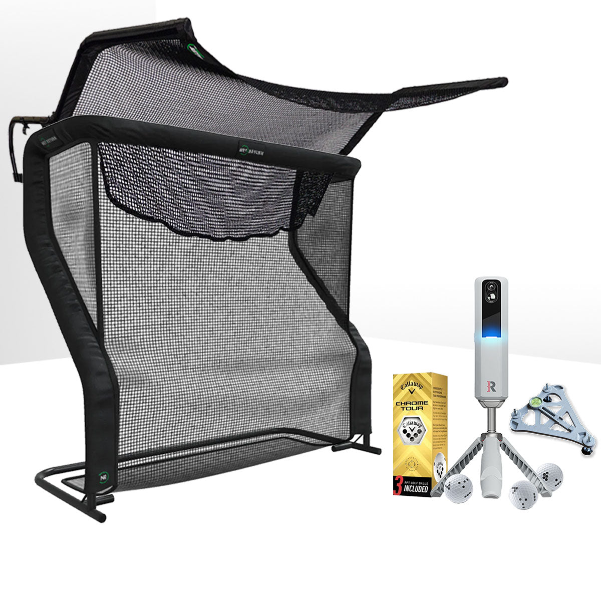 Rapsodo MLM2PRO Golf Launch Monitor & Simulator Home Net Studio with The Net Return Premium Hitting Net Package