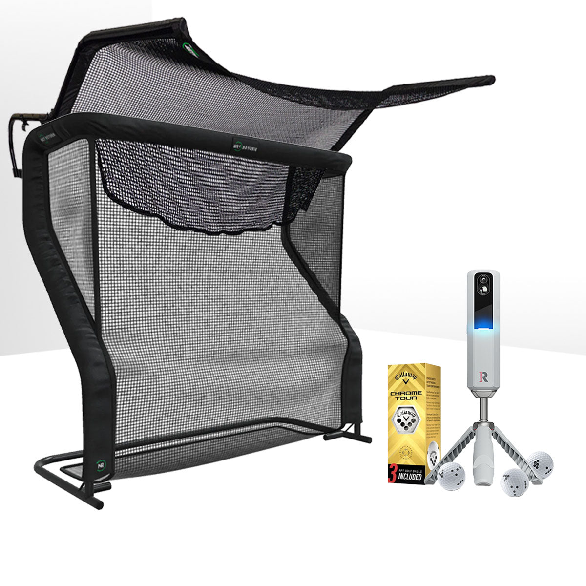 Rapsodo MLM2PRO Golf Launch Monitor & Simulator Home Net Studio with The Net Return Premium Hitting Net Package