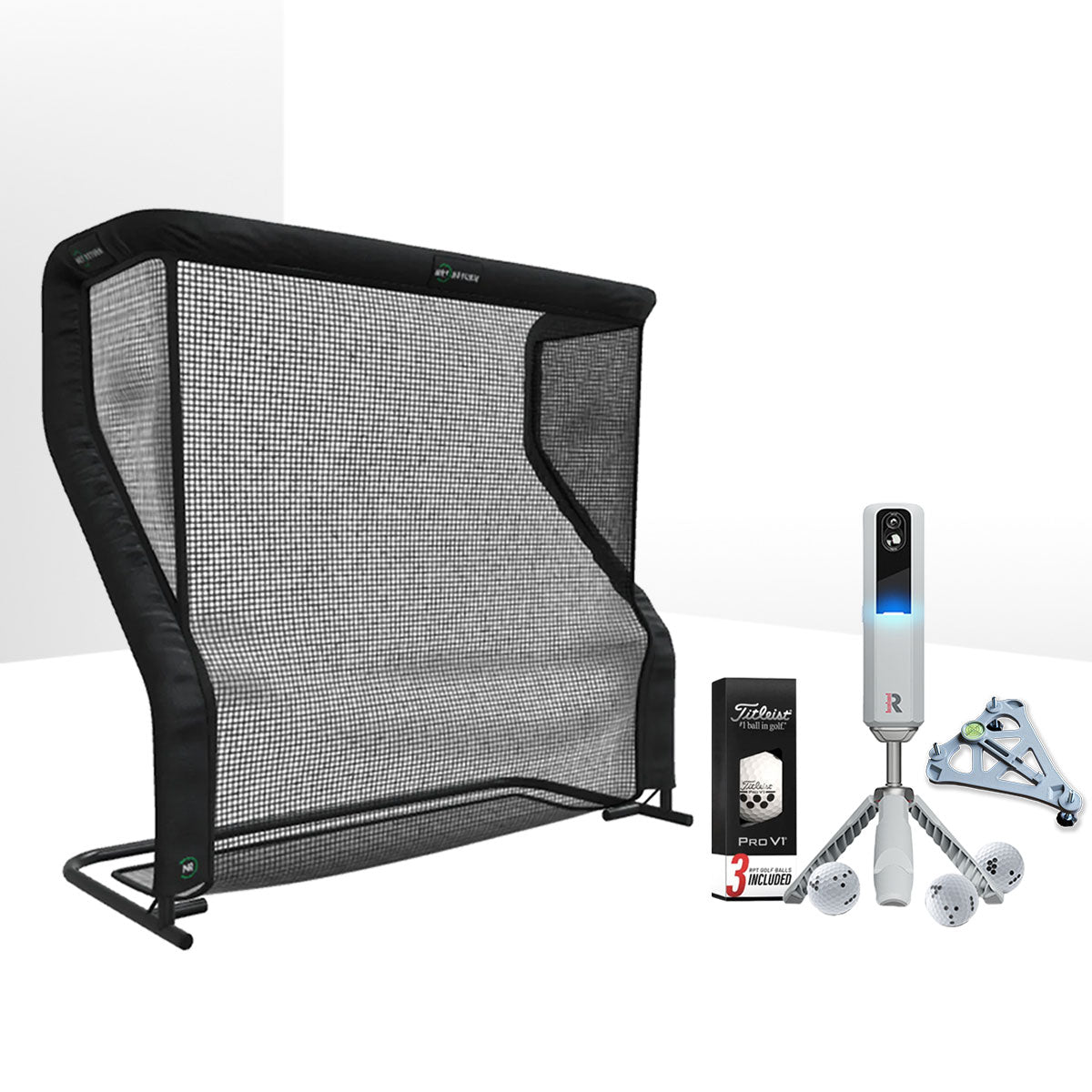 Rapsodo MLM2PRO Golf Launch Monitor & Simulator Home Net Studio with The Net Return Premium Hitting Net Package