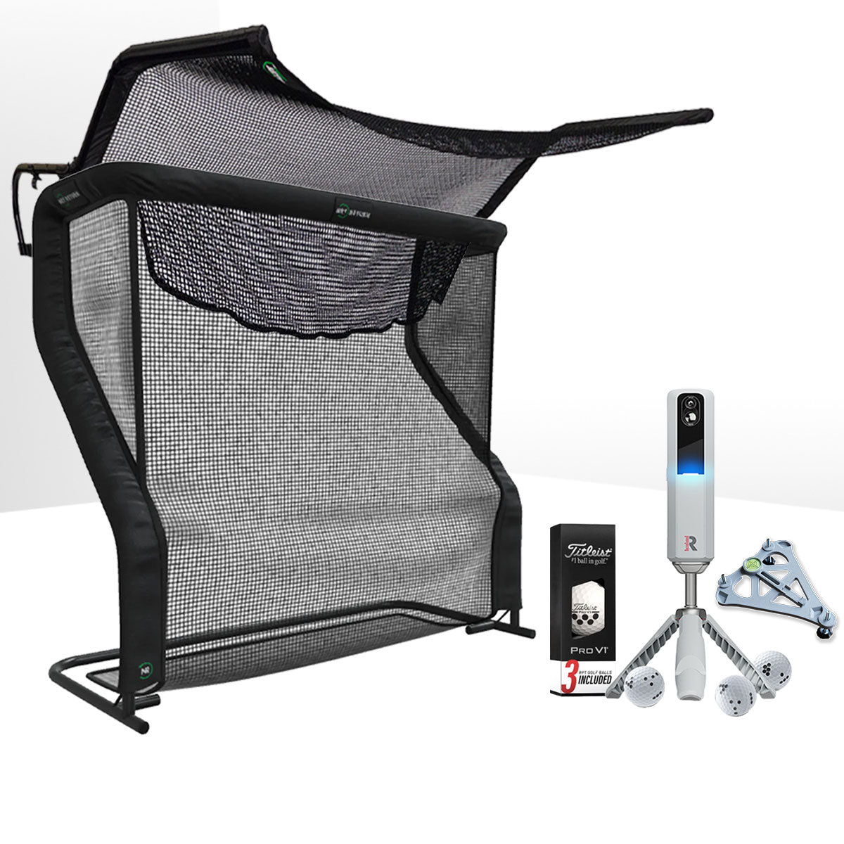 Rapsodo MLM2PRO Golf Launch Monitor & Simulator Home Net Studio with The Net Return Premium Hitting Net Package