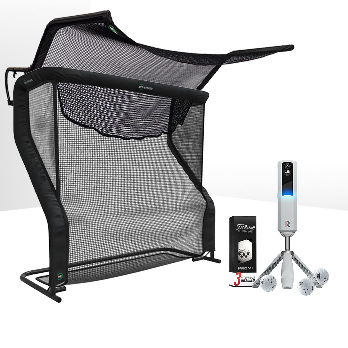 Rapsodo MLM2PRO Golf Launch Monitor & Simulator Home Net Studio with The Net Return Premium Hitting Net Package