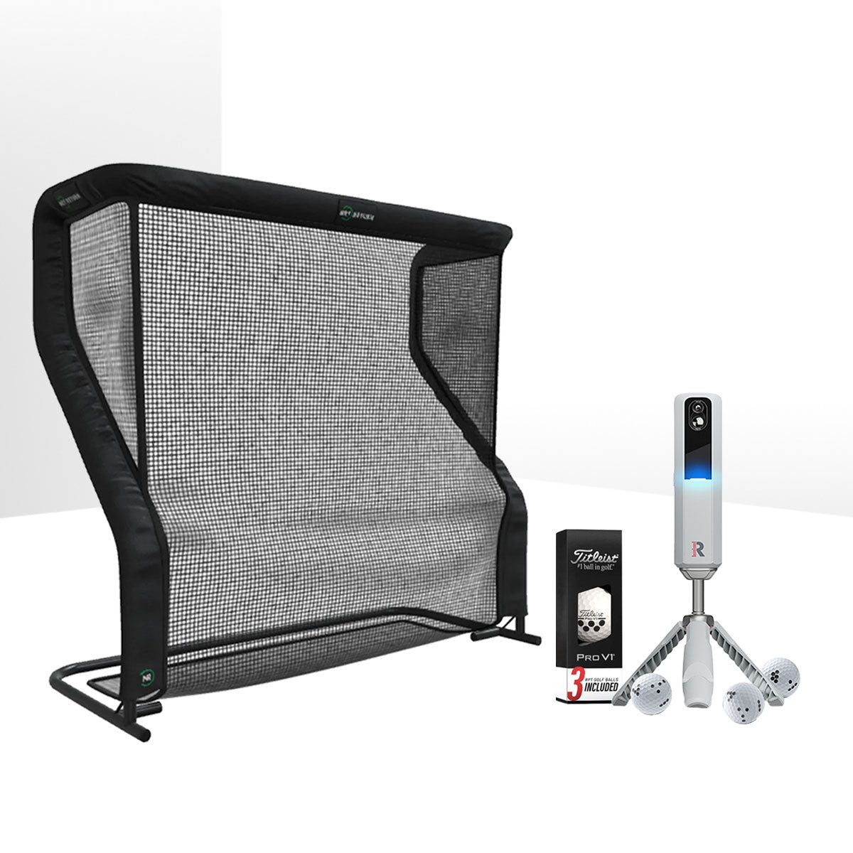 Rapsodo MLM2PRO Golf Launch Monitor & Simulator Home Net Studio with The Net Return Premium Hitting Net Package