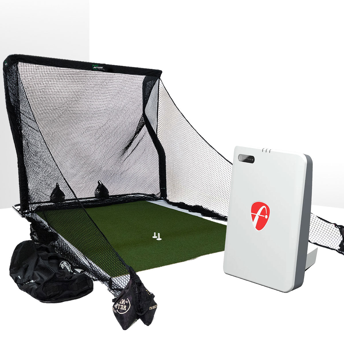 FlightScope Mevo Gen2 Golf Launch Monitor Home Net Studio with The Net Return Premium Hitting Net Package