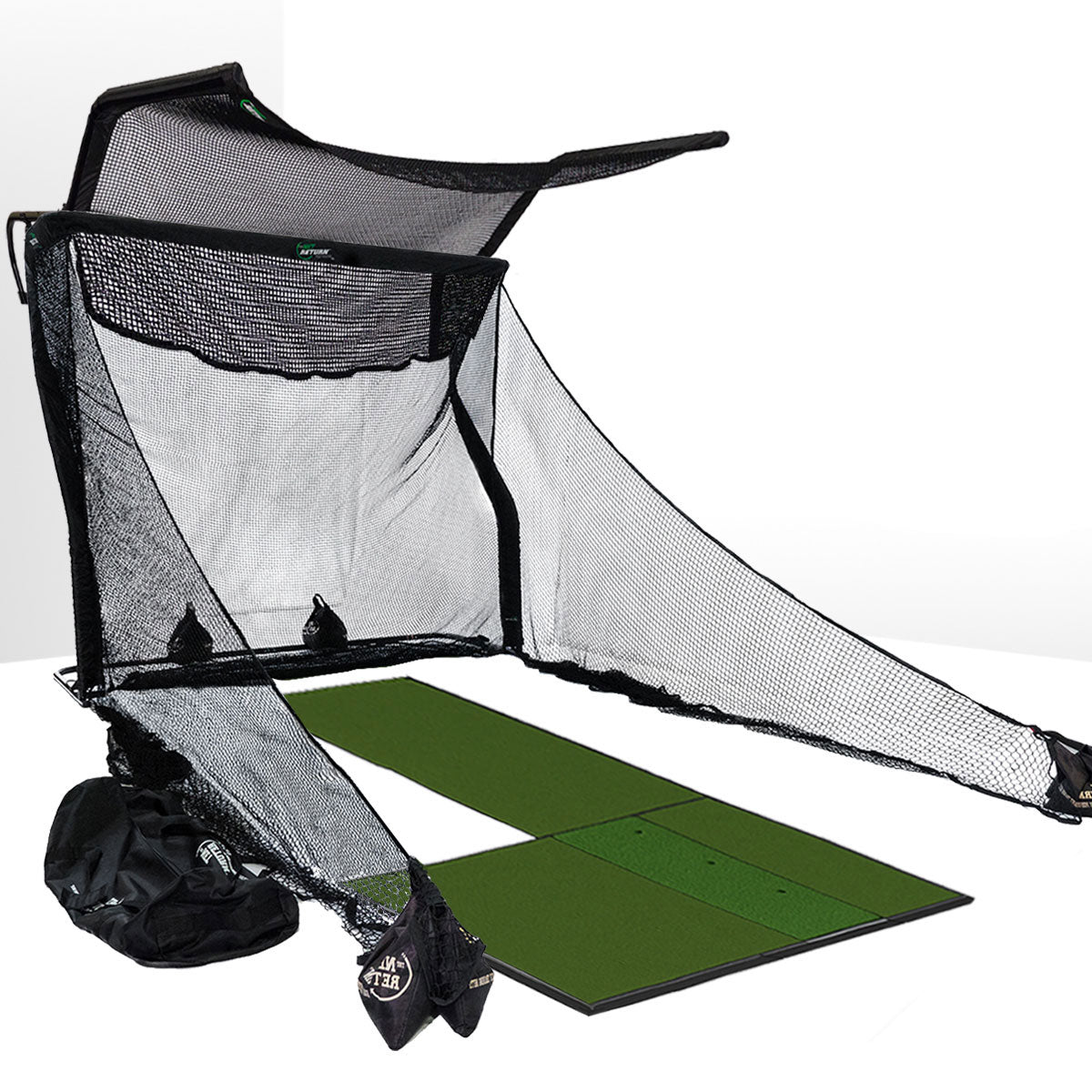 The Net Return Premium Golf Hitting Net Package with Hitting Turf, Side Barriers & Sand Bags