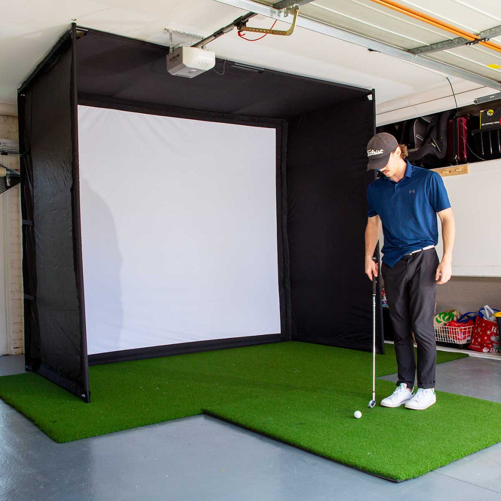 Square Golf Omni with PlayBetter SimStudio™ BYO (Build Your Own) Package – Custom Home Golf Simulator Studio Builder with Impact Screen, Enclosure, Optional Mats, Projector & More