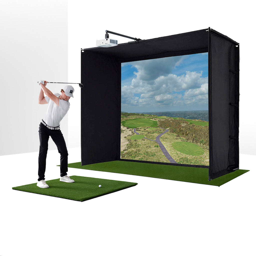 PlayBetter SimStudio™ BYO (Build Your Own) Package – Custom Home Golf Simulator Studio Builder with Impact Screen, Enclosure, Optional Mats, Projector & More