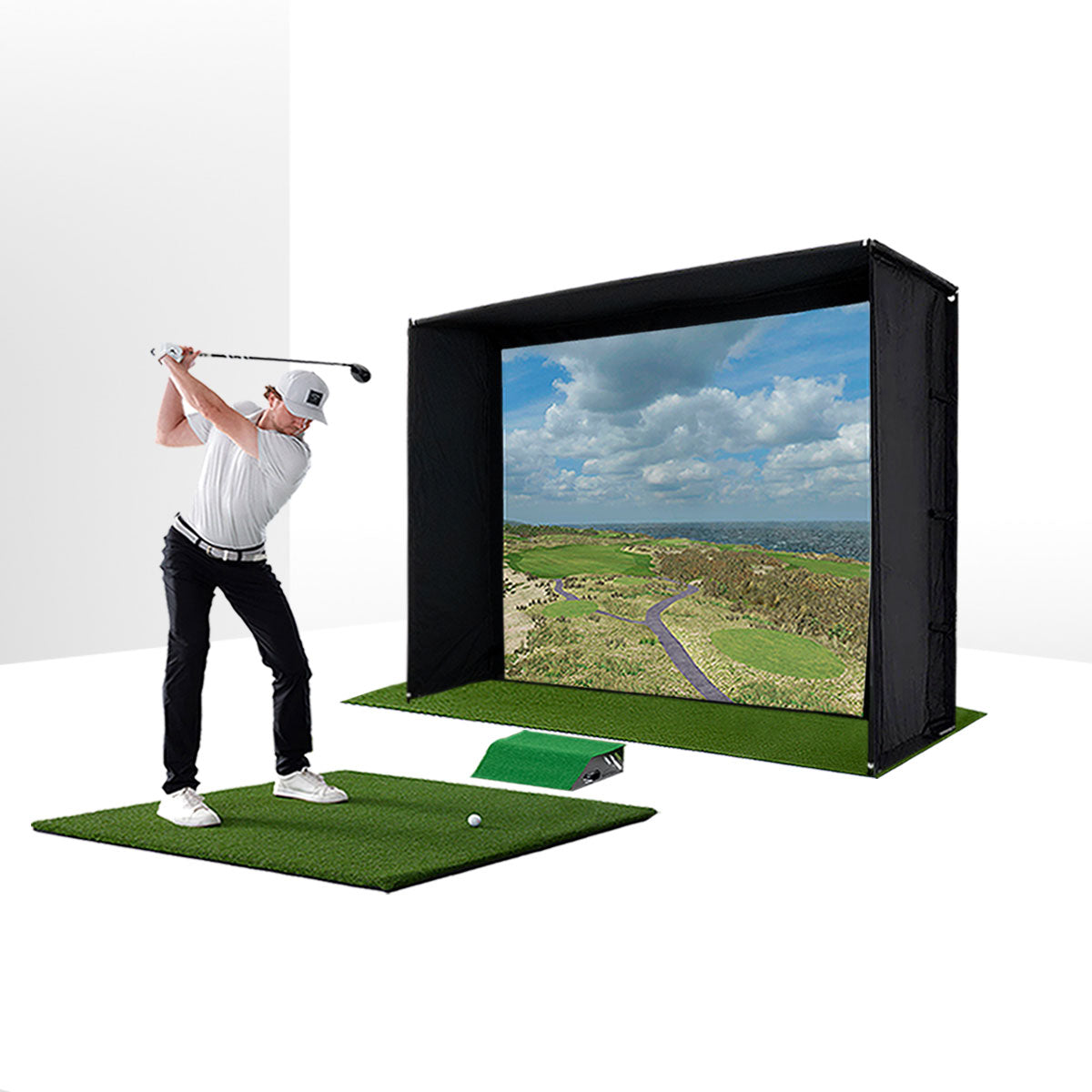PlayBetter SimStudio™ BYO (Build Your Own) Package – Custom Home Golf Simulator Studio Builder with Impact Screen, Enclosure, Optional Mats, Projector & More