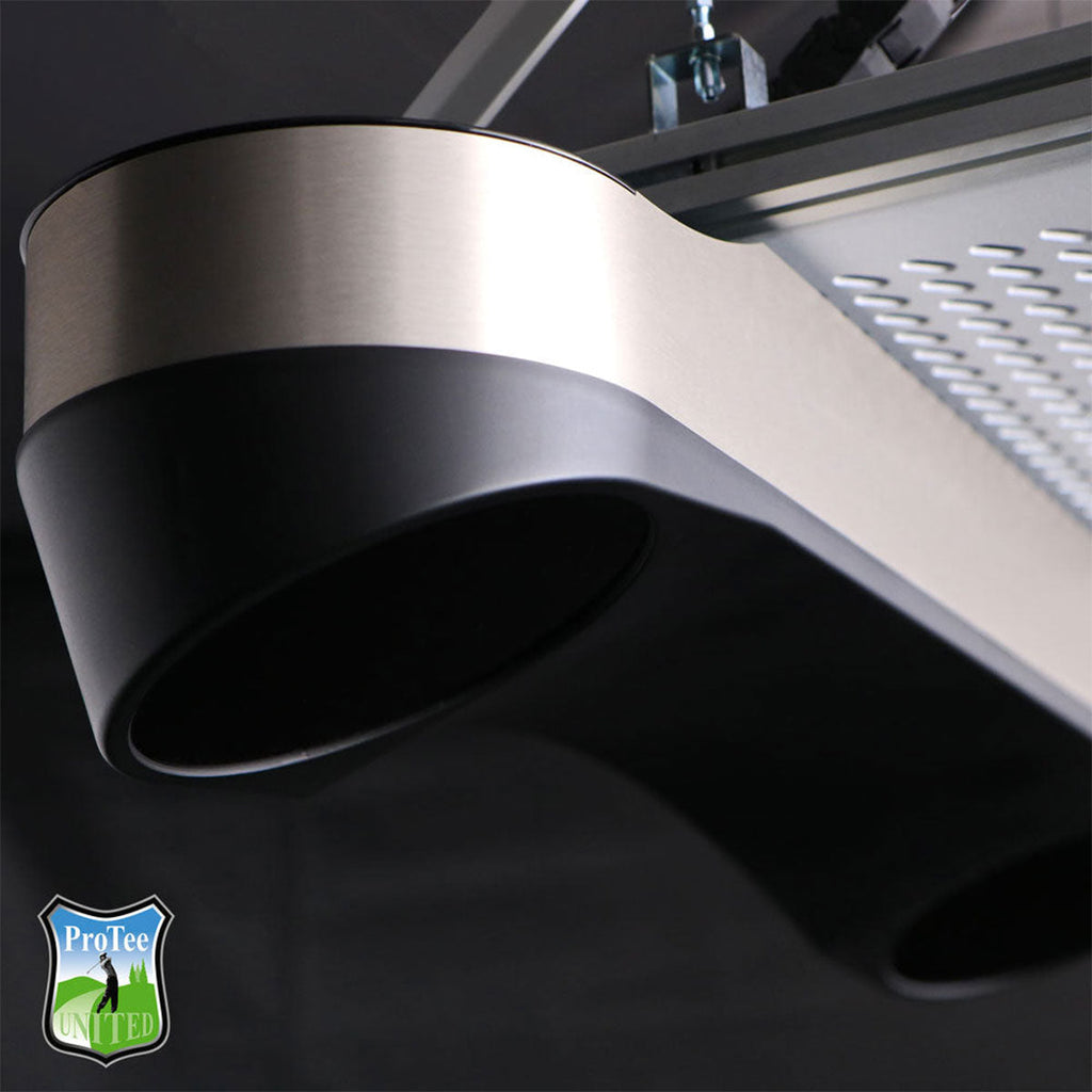 ProTee VX SportScreen Vanish LITE Hybrid-Retractable Golf Studio Complete Package | Home Golf Simulator Studio with Impact Screen, Enclosure, Hitting Mat, Putting Turf & Projector