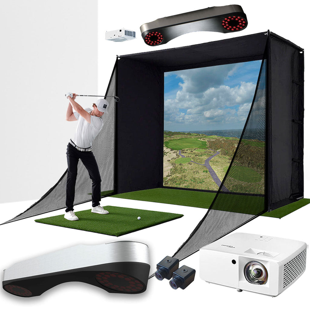 ProTee VX with PlayBetter SimStudio™ COMPLETE Package | Golf Simulator Studio with Impact Screen, Enclosure, Side Barriers, Hitting/Putting Mats, & Projector