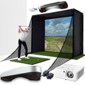 ProTee VX with PlayBetter SimStudio™ COMPLETE Package | Golf Simulator Studio with Impact Screen, Enclosure, Side Barriers, Hitting/Putting Mats, & Projector