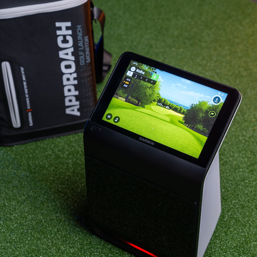Garmin Approach R50 SportScreen Vanish LITE Hybrid-Retractable Golf Studio Complete Package | Home Golf Simulator Studio with Impact Screen, Enclosure, Hitting Mat, Putting Turf & Projector