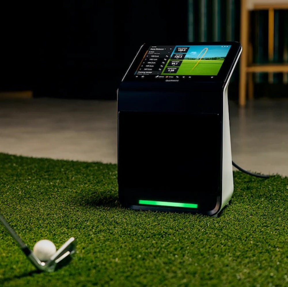 Garmin Approach R50 SportScreen Vanish Retractable Golf Studio Complete Package | Home Golf Simulator Studio with Impact Screen, Enclosure, Hitting Mat, Putting Turf & Projector
