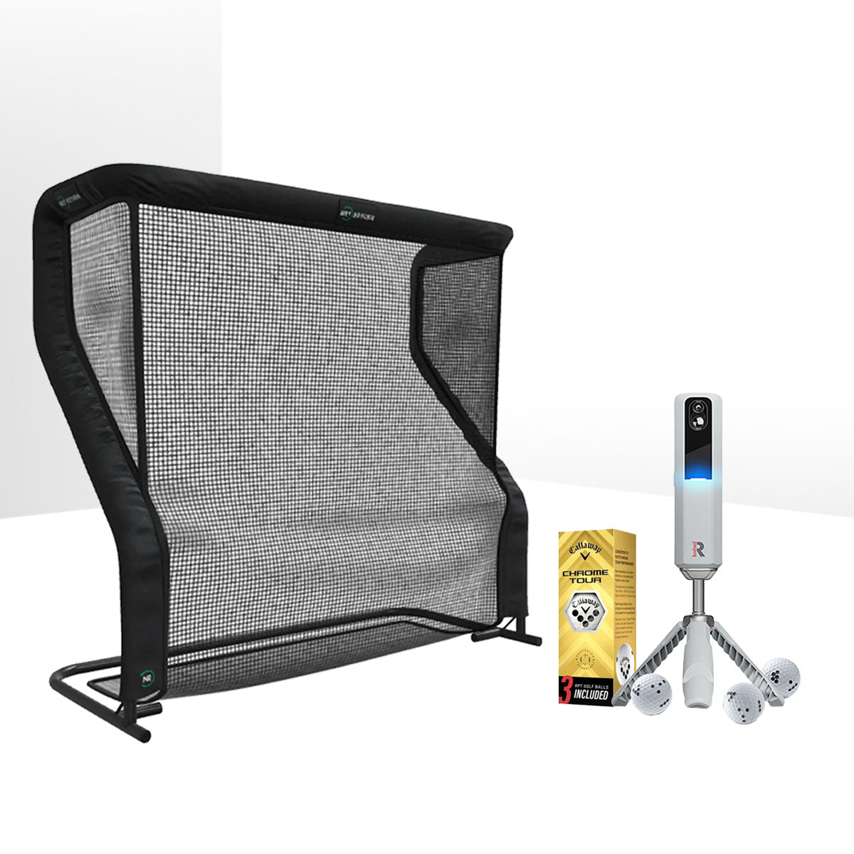 Rapsodo MLM2PRO Golf Launch Monitor & Simulator Home Net Studio with The Net Return Premium Hitting Net Package