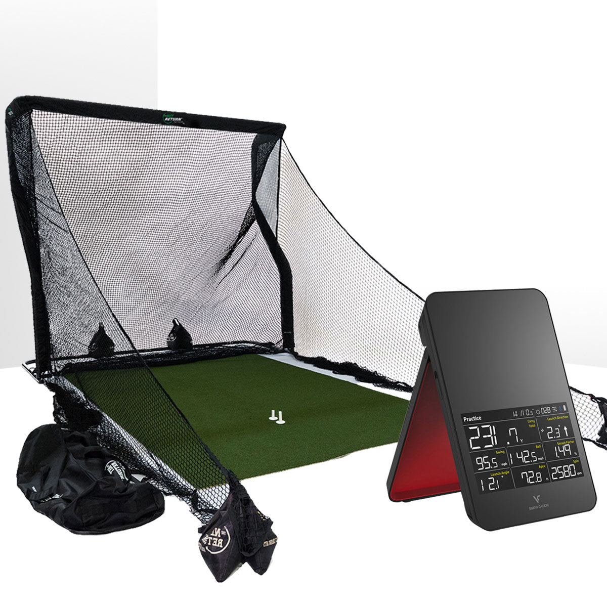Swing Caddie SC4 PRO Golf Launch Monitor Home Hitting Net Studio with The Net Return Net or Package Options