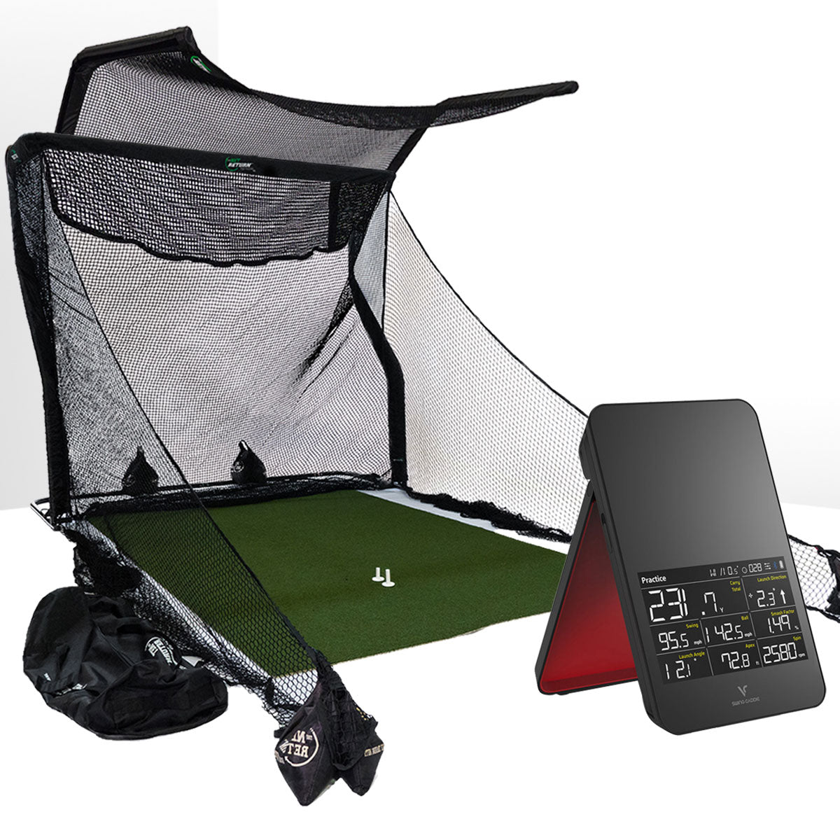 Swing Caddie SC4 PRO Golf Launch Monitor Home Hitting Net Studio with The Net Return Net or Package Options