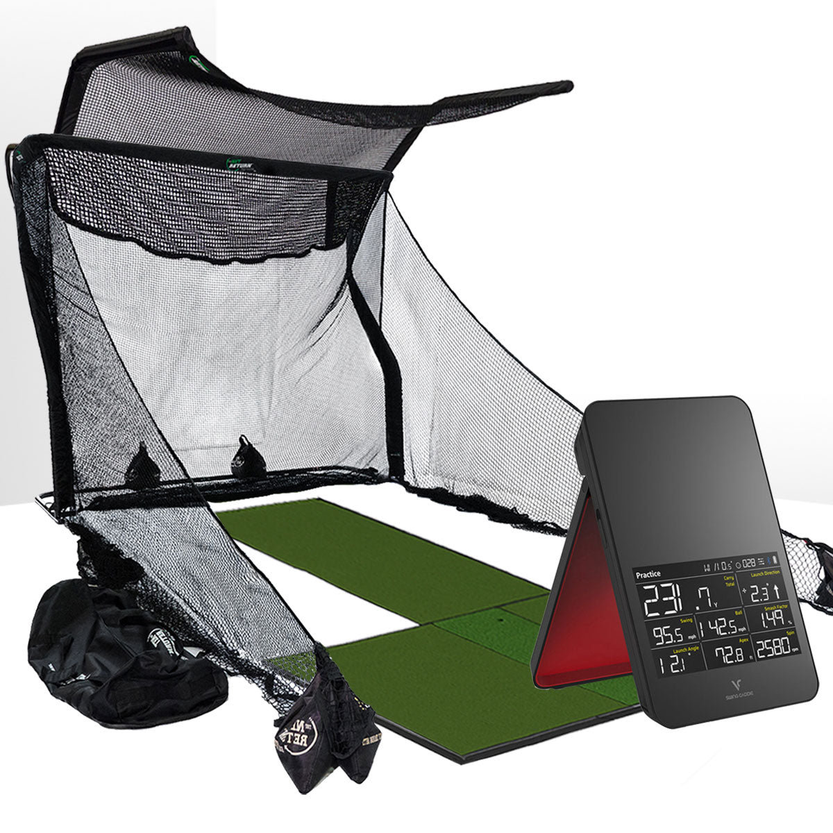 Swing Caddie SC4 PRO Golf Launch Monitor Home Hitting Net Studio with The Net Return Net or Package Options