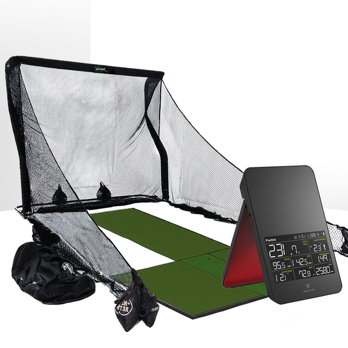 Swing Caddie SC4 PRO Golf Launch Monitor Home Hitting Net Studio with The Net Return Net or Package Options