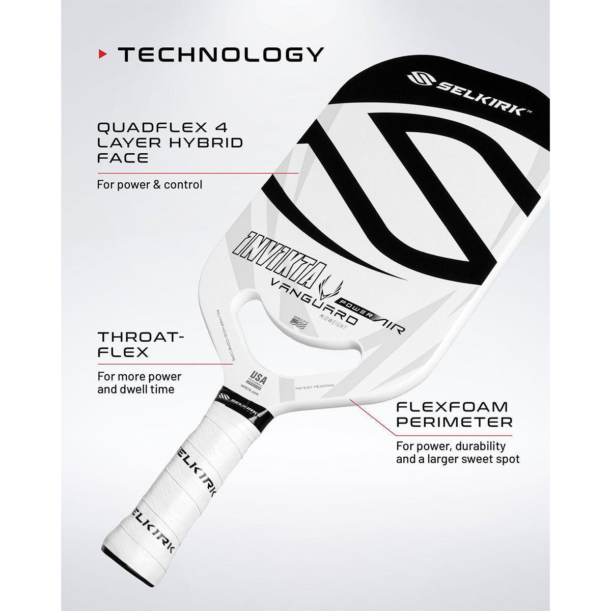 Selkirk Vanguard Power Air Invikta Pickleball Paddle