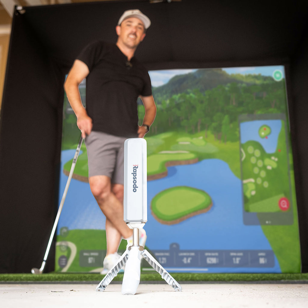 PlayBetter SimStudio™ COMPLETE by Golficity | Home Golf Simulator Package with Enclosure, Impact Screen, Hitting/Putting Mats, Side Barriers & Projector