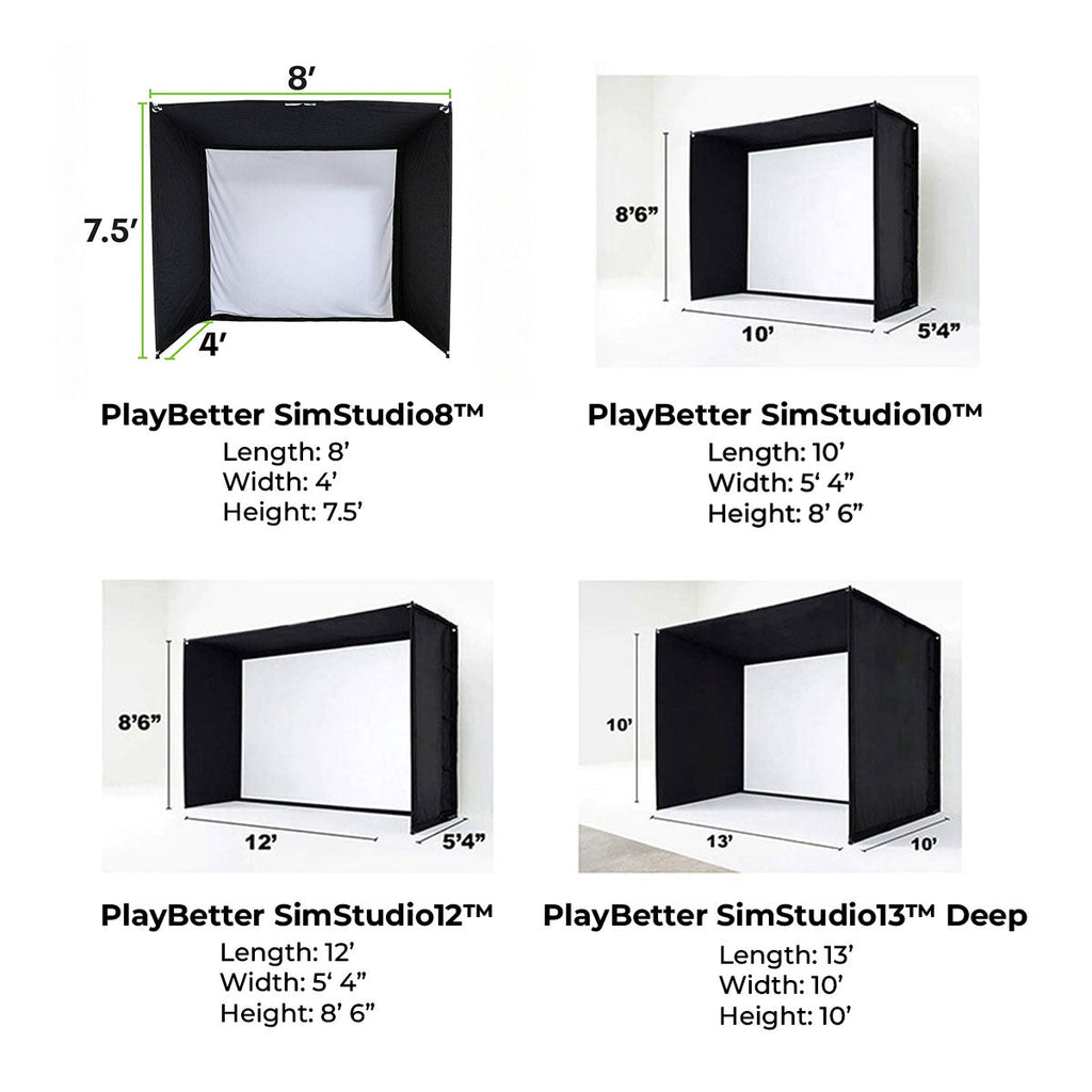 Uneekor EYE MINI LITE with PlayBetter SimStudio™ BYO (Build Your Own) Package – Custom Home Golf Simulator Studio Builder with Impact Screen, Enclosure, Optional Mats, Projector & More