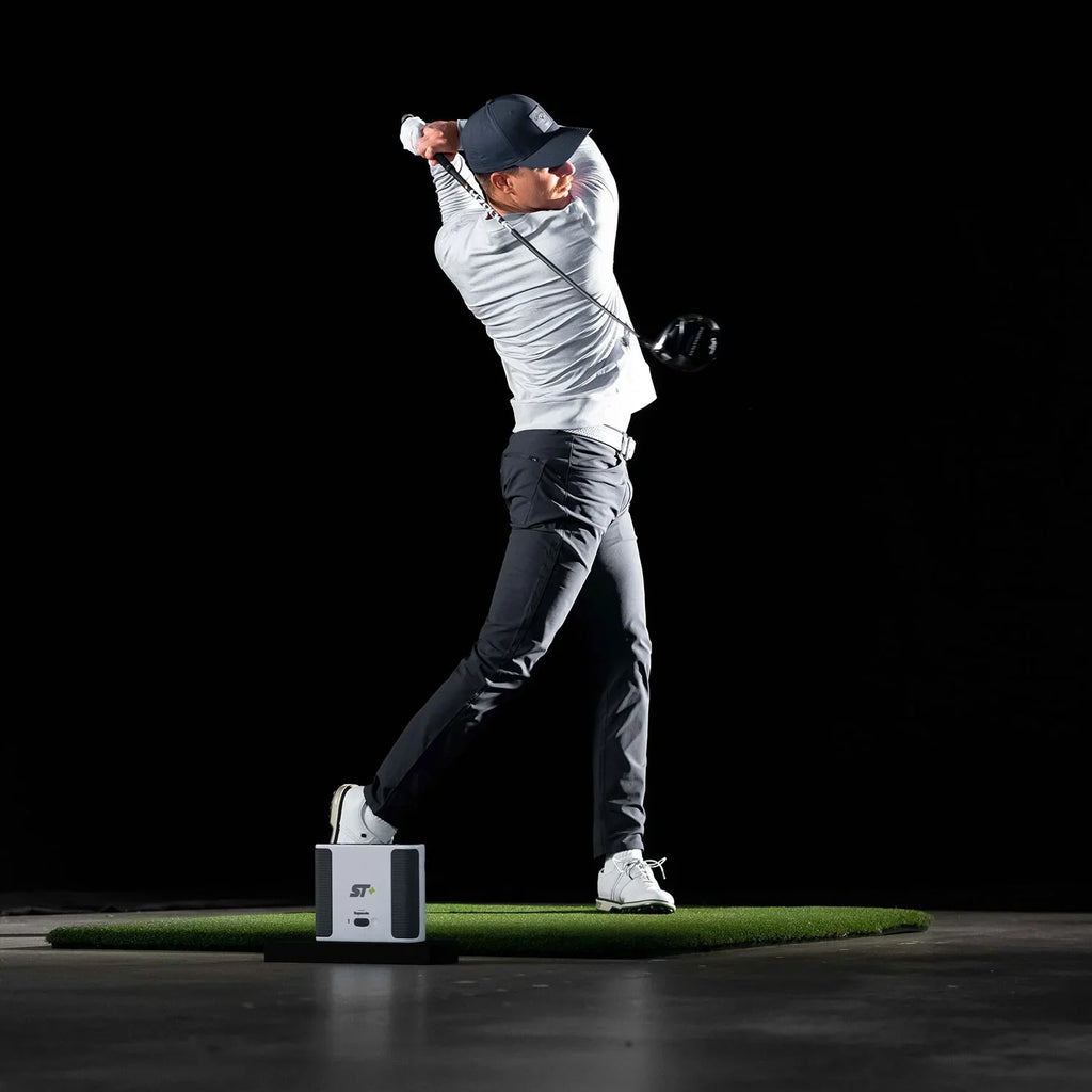 SkyTrak+ SportScreen Vanish Retractable Golf Studio Complete Package | Home Golf Simulator Studio with Impact Screen, Enclosure, Hitting Mat, Putting Turf, Projector & 1-Year FREE Foresight Course Play