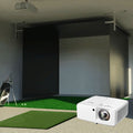 SportScreen Vanish Retractable Golf Studio Complete Package by PlayBetter | Home Golf Simulator Studio with Impact Screen, Enclosure, Hitting Mat, Putting Turf & Projector