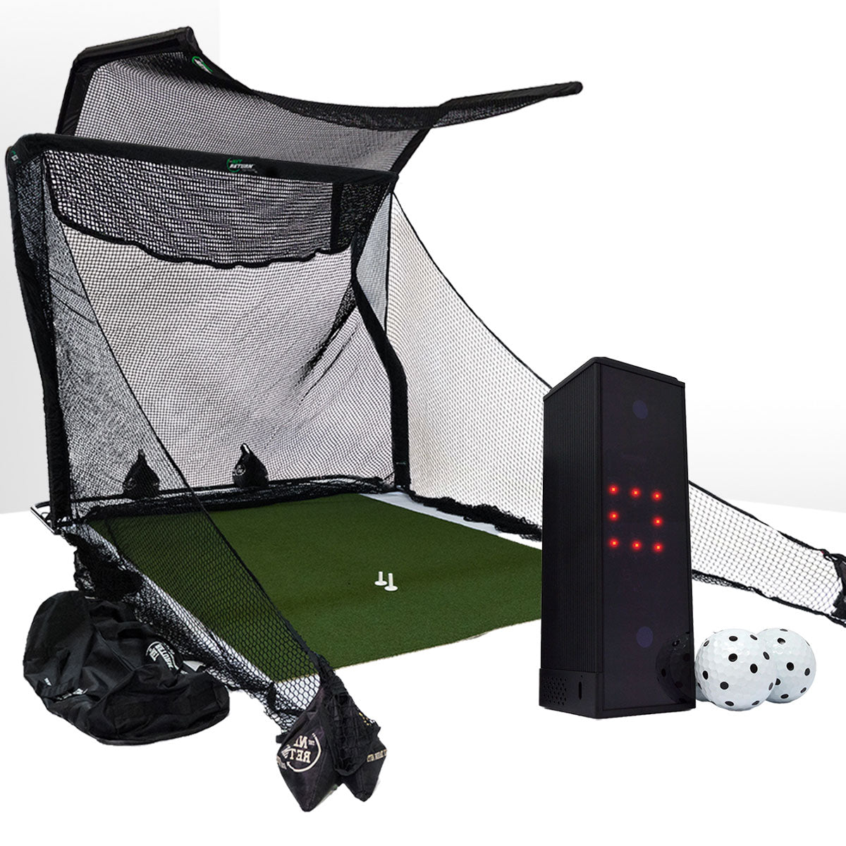 Square Golf Simulator & Launch Monitor Home Hitting Net Studio with The Net Return Net or Package Options