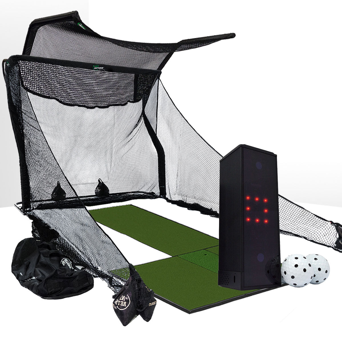 Square Golf Simulator & Launch Monitor Home Hitting Net Studio with The Net Return Net or Package Options