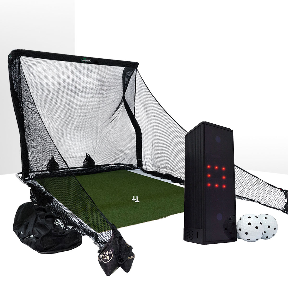 Square Golf Simulator & Launch Monitor Home Hitting Net Studio with The Net Return Net or Package Options