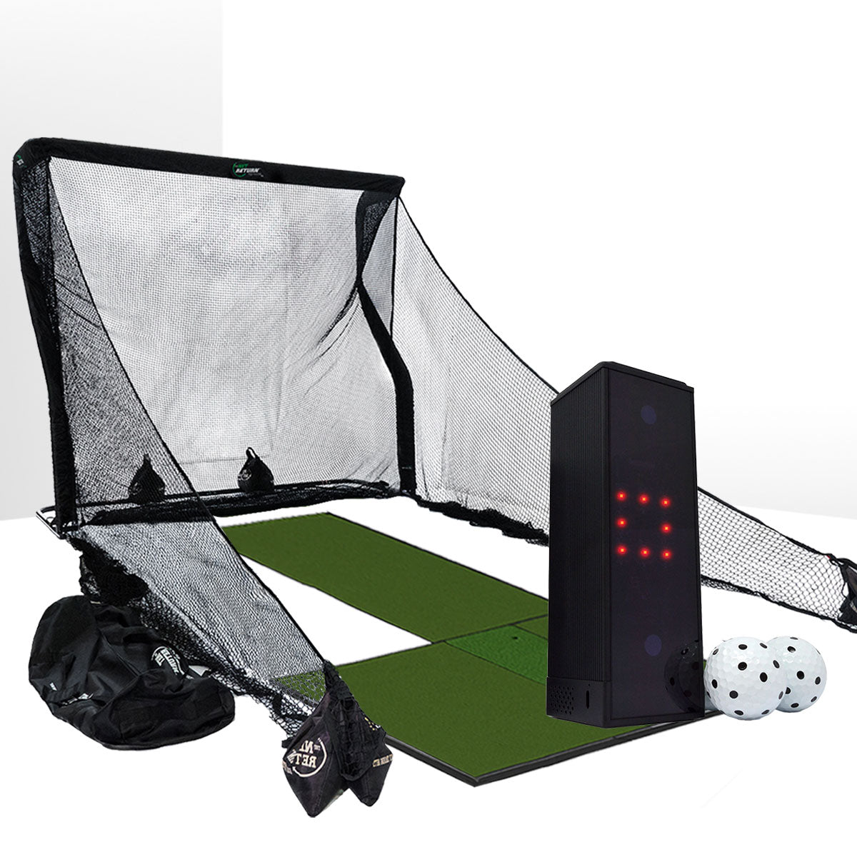 Square Golf Simulator & Launch Monitor Home Hitting Net Studio with The Net Return Net or Package Options