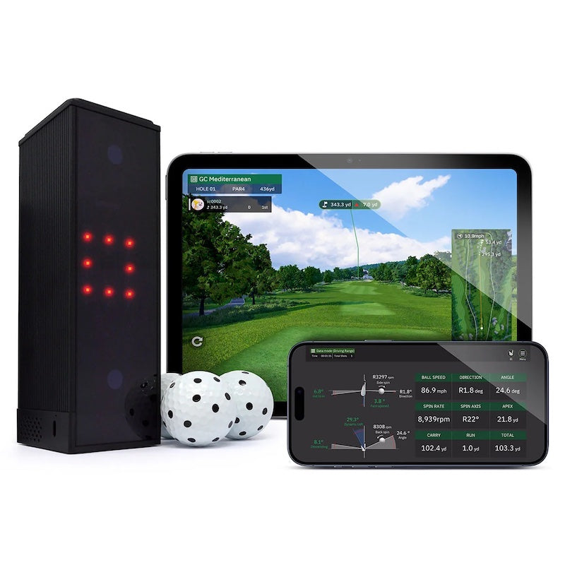 Square Golf SportScreen Vanish LITE Hybrid-Retractable Golf Studio Complete Package | Home Golf Simulator Studio with Impact Screen, Enclosure, Hitting Mat, Putting Turf & Projector
