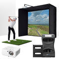 Foresight GCQuad with PlayBetter SimStudio™ ESSENTIALS Package | Golf Simulator Studio with Impact Screen, Enclosure, Hitting Mat, Projector & Protective Case